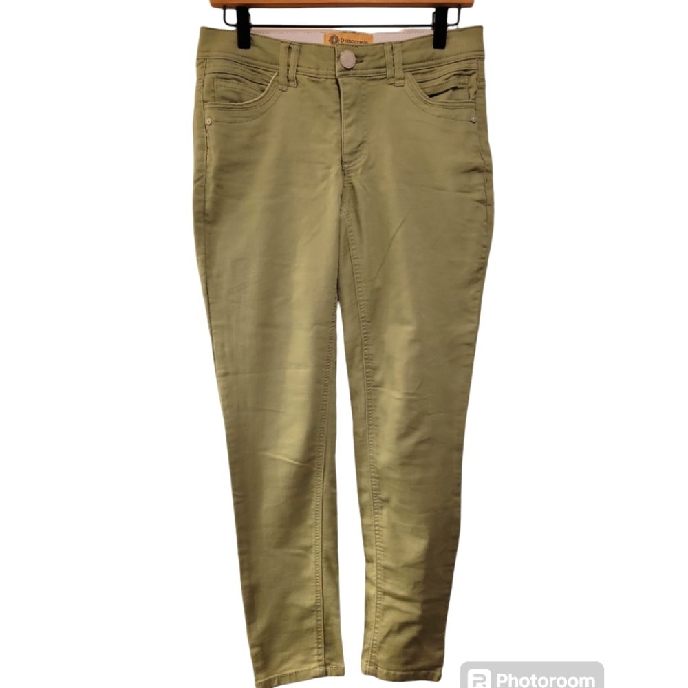 Democracy, Jeans, Ab Technology, Elastic Waist, Green, Women's sz 2, L- 36.5 Inc